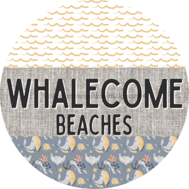 Door Hanger, Funny Nautical Sign, Whalecome Sign, Whale Sign, Beach Sign, Turtle Sign, 18